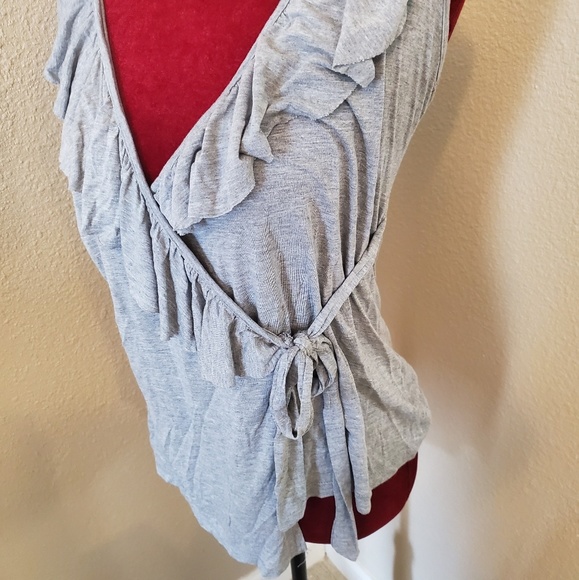 Wrap Gray Summer Top - Picture 2 of 5